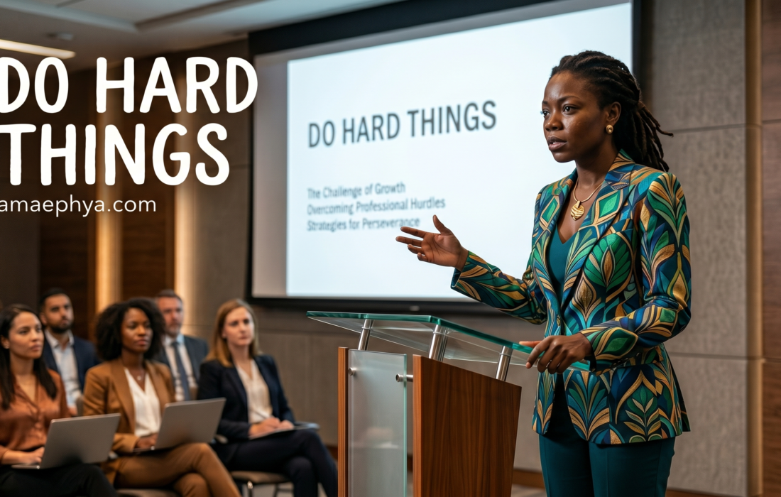 Young Ghanaian person sitting thoughtfully, representing self-discipline, personal growth, and doing hard things.
